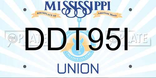 DDT95I Mississippi License Plate