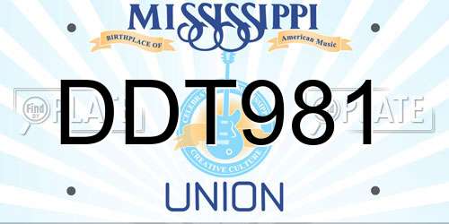 DDT981 Mississippi License Plate