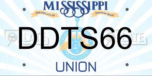 DDTS66 Mississippi License Plate