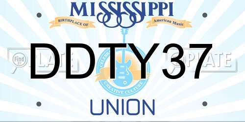 DDTY37 Mississippi License Plate