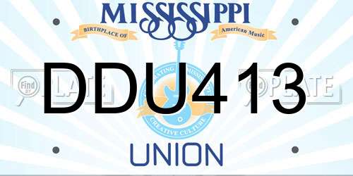 DDU413 Mississippi License Plate