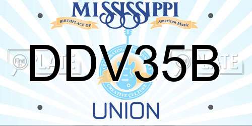 DDV35B Mississippi License Plate