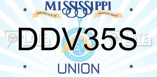 DDV35S Mississippi License Plate