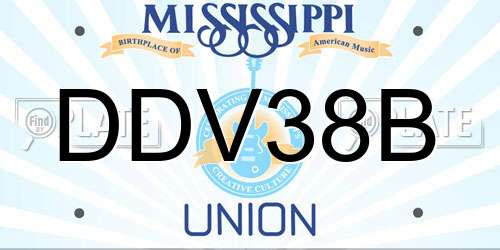 DDV38B Mississippi License Plate