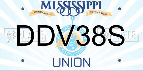 DDV38S Mississippi License Plate