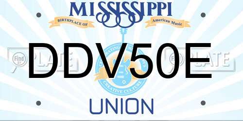 DDV50E Mississippi License Plate