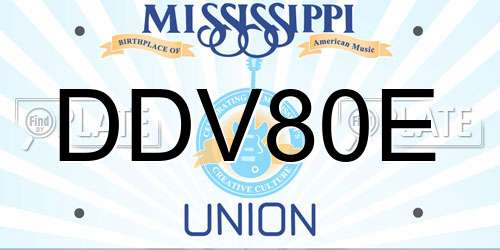 DDV80E Mississippi License Plate