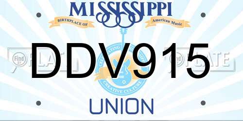 DDV915 Mississippi License Plate