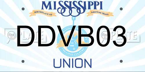 DDVB03 Mississippi License Plate