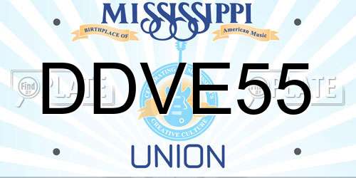 DDVE55 Mississippi License Plate