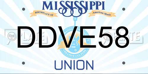 DDVE58 Mississippi License Plate