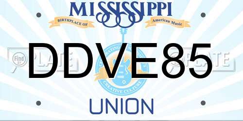 DDVE85 Mississippi License Plate