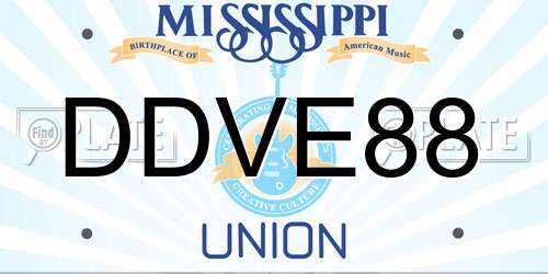 DDVE88 Mississippi License Plate