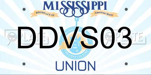 DDVS03 Mississippi License Plate