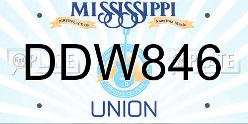 DDW846 Mississippi License Plate