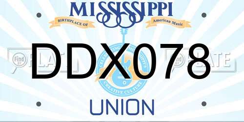 DDX078 Mississippi License Plate