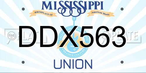 DDX563 Mississippi License Plate