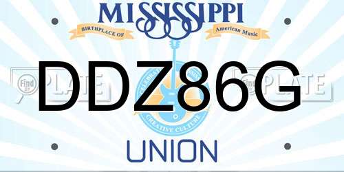 DDZ86G Mississippi License Plate