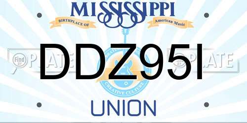 DDZ95I Mississippi License Plate