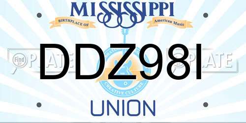 DDZ98I Mississippi License Plate