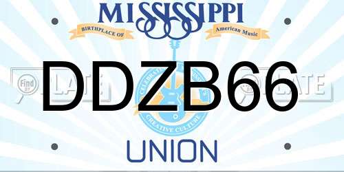 DDZB66 Mississippi License Plate