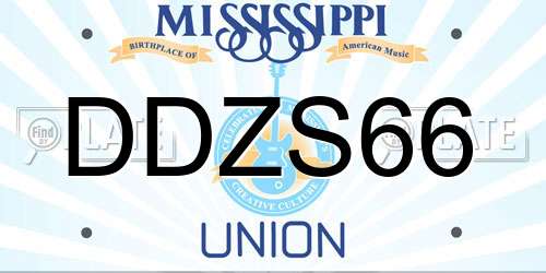 DDZS66 Mississippi License Plate