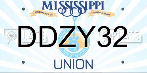 DDZY32 Mississippi License Plate