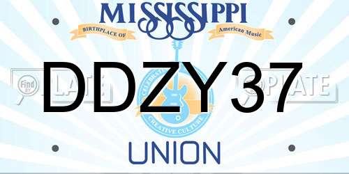 DDZY37 Mississippi License Plate