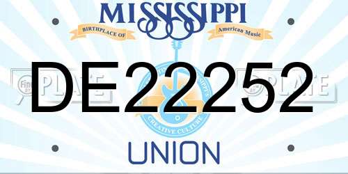 DE22252 Mississippi License Plate
