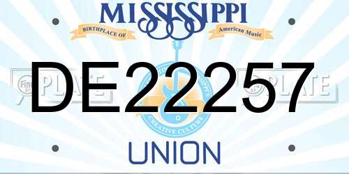 DE22257 Mississippi License Plate