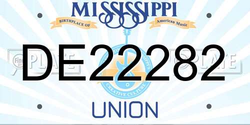 DE22282 Mississippi License Plate