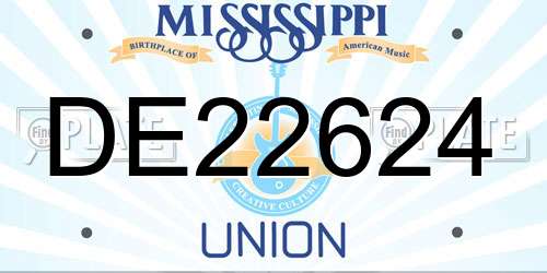 DE22624 Mississippi License Plate