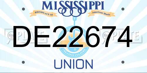 DE22674 Mississippi License Plate