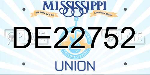 DE22752 Mississippi License Plate