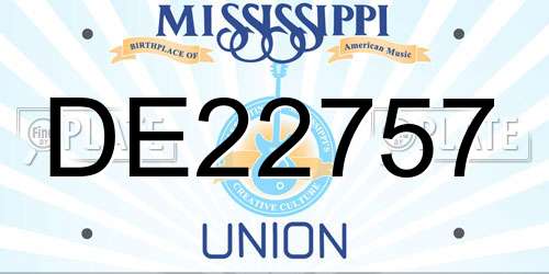 DE22757 Mississippi License Plate