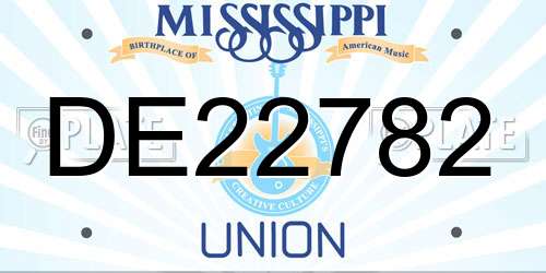 DE22782 Mississippi License Plate
