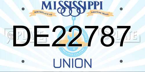 DE22787 Mississippi License Plate