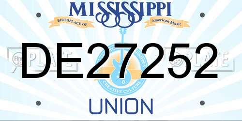 DE27252 Mississippi License Plate