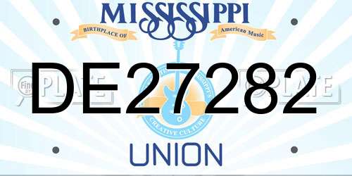 DE27282 Mississippi License Plate
