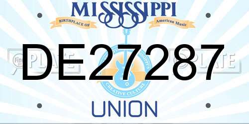 DE27287 Mississippi License Plate