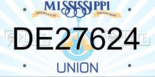DE27624 Mississippi License Plate