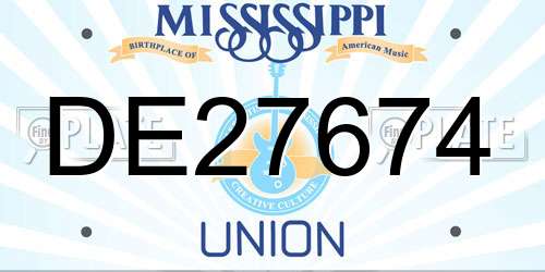 DE27674 Mississippi License Plate