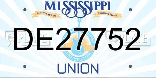 DE27752 Mississippi License Plate