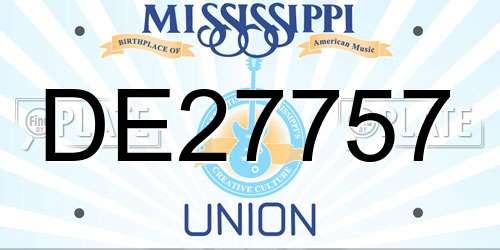 DE27757 Mississippi License Plate