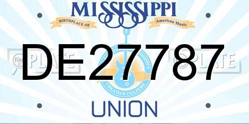 DE27787 Mississippi License Plate