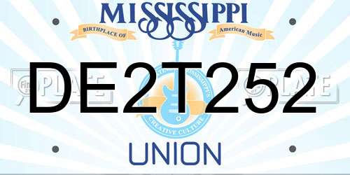 DE2T252 Mississippi License Plate