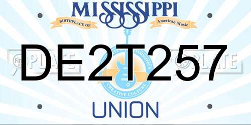 DE2T257 Mississippi License Plate