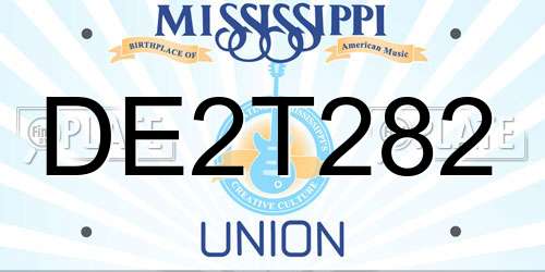 DE2T282 Mississippi License Plate
