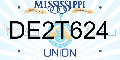 DE2T624 Mississippi License Plate