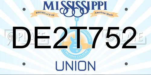 DE2T752 Mississippi License Plate